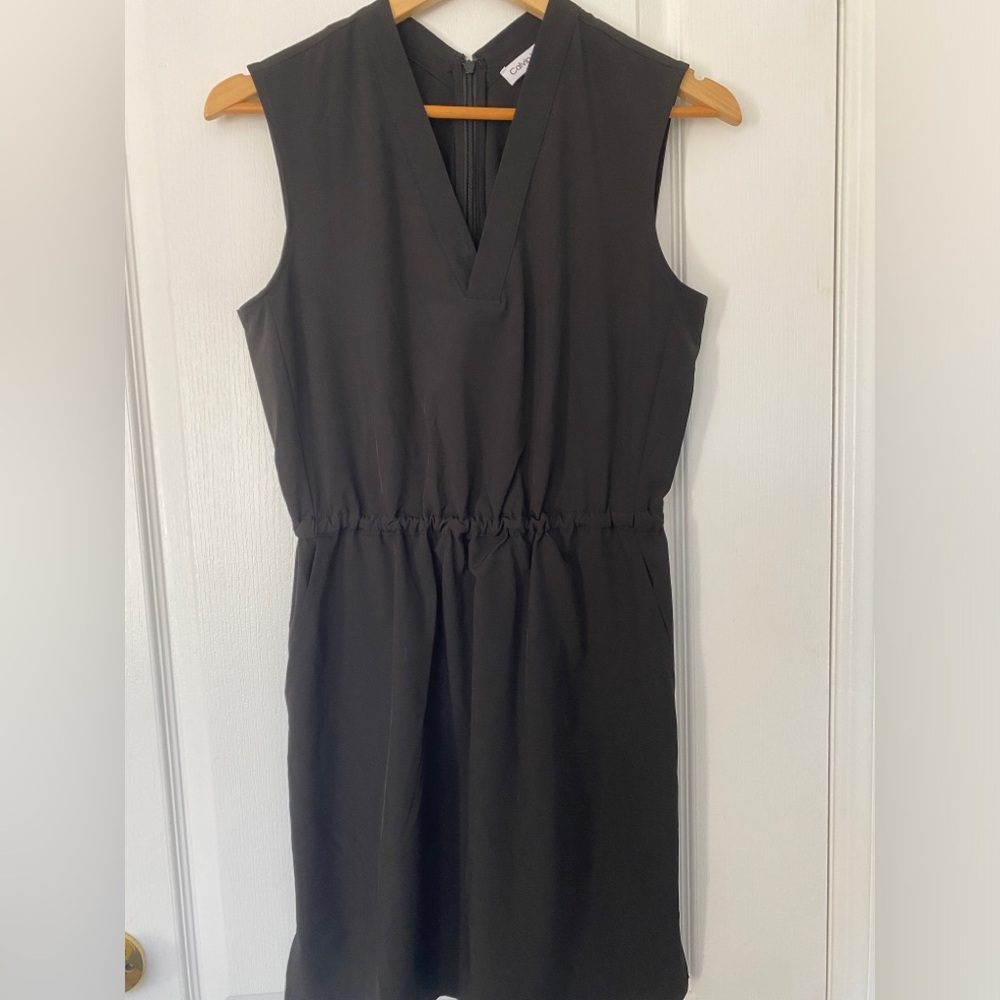 Calvin Klein Black V-Neck Midi Dress. Tennis dress with pockets